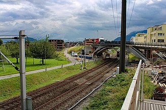 Foto in der Nacht von der STRABAG Baustelle in Zürich