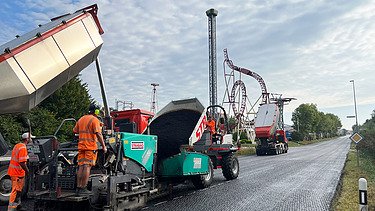 Foto vom Strassenbau vor dem Conny Land