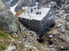 Foto von Bauarbeiten SAC-Hütte