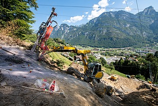 Bild der Baustelle des Kraftwerk Chapfensee-Plons