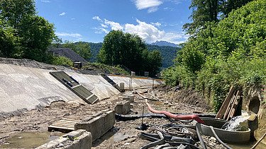 Foto von Arbeiten im Oberwasserkanal