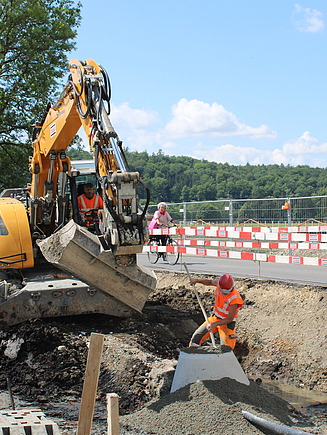 Aushubarbeiten für Werkleitungen und Kieskofferung Brühlgrabenstrasse