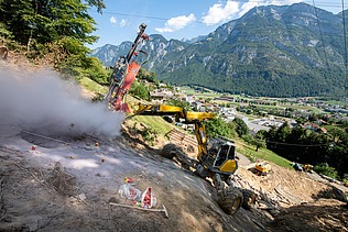 Bild der Baustelle des Kraftwerk Chapfensee-Plons