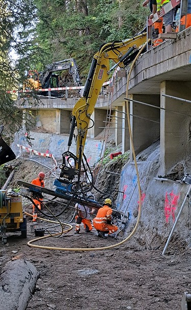 Foto von Bauarbeiten an der via Cavorgia