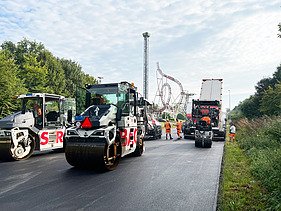 Foto vom Strassenbau vor dem Conny Land