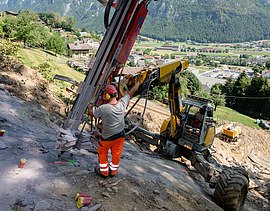 Bild der Baustelle des Kraftwerk Chapfensee-Plons