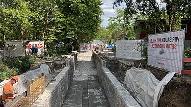 Foto von Strandbadweg Personenunterführung mit neuen Betonwänden