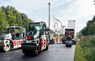 Foto vom Strassenbau vor dem Conny Land