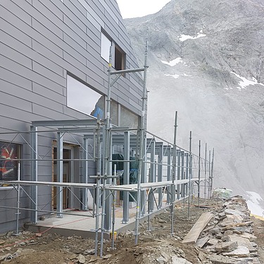 Foto von Bauarbeiten SAC-Hütte